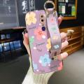 dienya For OPPO F11 Pro Case With Wristband Cartoon Cute Flower New Design Square Edge Shockproof Phone Shell Cases Pattern Plating Silicone Casing Full Cover Camera Thin Protection SoftCase. 