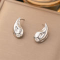 Enacolor Elegant Gold Metal Geometric Bump Hammer Water Drop Earrings. 