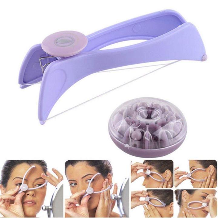 Slique Facial Hair Threading Machine kit for Eyebrows, Face, Legs and Hand - Manual Mini Hair thread Remover for Men and Women