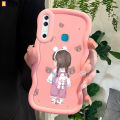 AMORVOR for Infinix Hot 8 Hot 8 Pro Back Cover Lovely Girl Pattern Luxury Phone Case Macaron Wave Soft Silicone Mobile Cover. 
