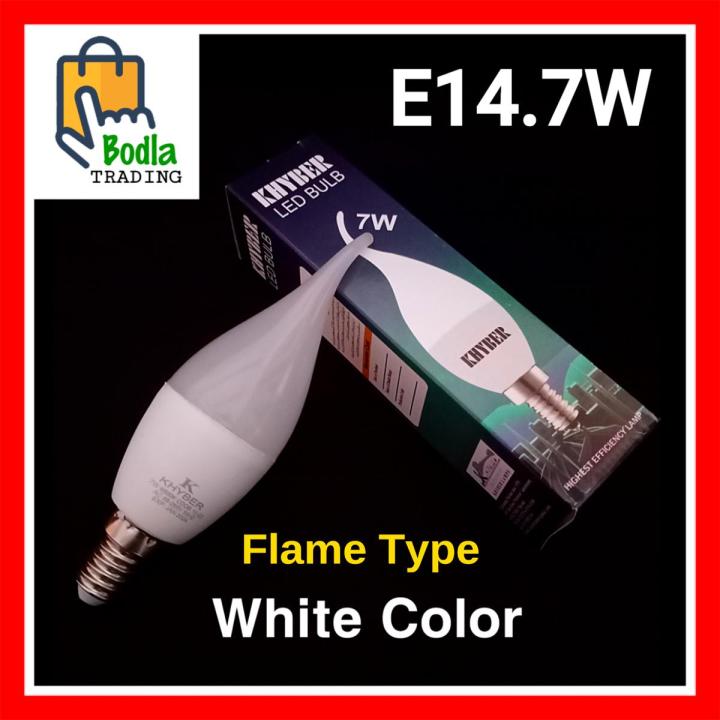 E14, 7 Watt LED Candle Bulb White Color (Thin Screw Type)