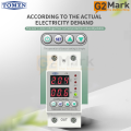 TOMZN Din Rail Dual Display Adjustable Over Voltage Current and Under Voltage Protective Device Protector Relay TOVPD1-60-EC 60A 220V 230V Surge Protector. 