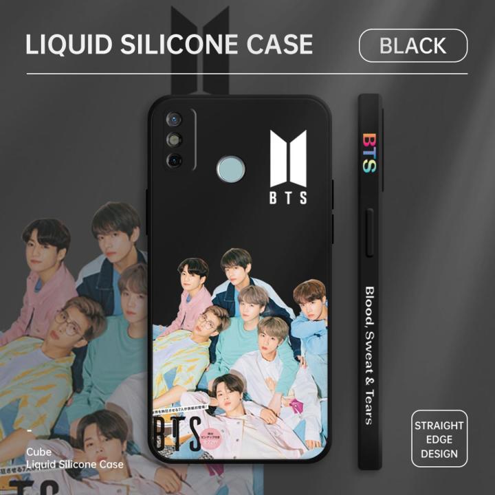 UCUC for Tecno Spark Go 2020 /  / Spark Go 2021 / Spark 6 Go Back Cover Famous Korean Boy Group BTS Thin Soft Luxury Square Liquid Silicone Phone Case