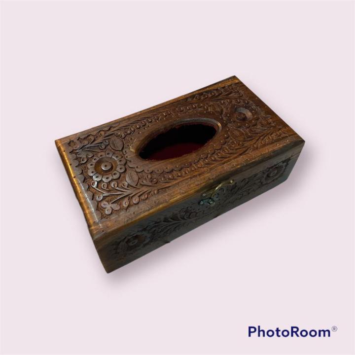 Tissue box hand made  carving art rectangular handcrafted carved  pure wooden  design Pakistan traditional artistic home  decoration piece