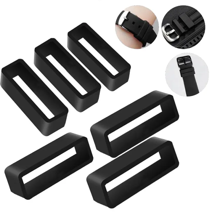 7%20Size%20Black%20Silicone%20Watch%20Strap%20Retaining%20Hoop%20Loop%20Rubber%20Buckle%20Ring%2014-26mm%20-%20Image%204