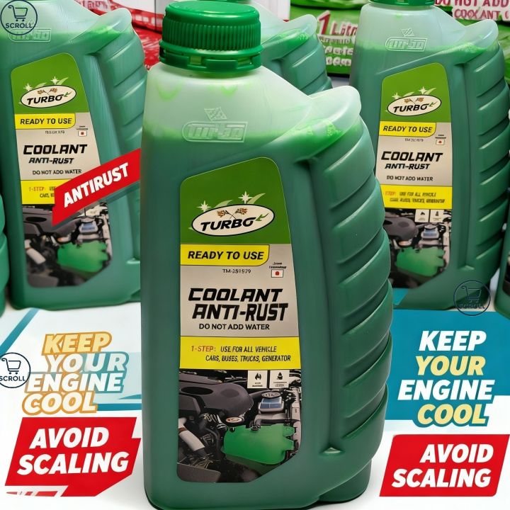 Turbo Anti-Rust Radiator Coolant 1 Liter - Long-Life Car Engine Coolant ...