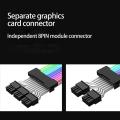 Pc Case Extension Rgb Cable Computer Motherboard Power Supply Color Line 5v 8pin Argb Lighting Strip Streamer Transfer Adapter. 