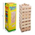 Jenga Wooden Numbers Game With Dice - 48 Pcs. 