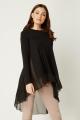 Black Chiffon Dipped Hem Top for Women in Pakistan. 