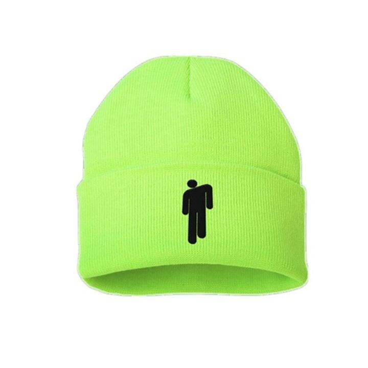 【BestGO】Baru Billie Eilish Beanie Hat Wanita Pria Rajutan Hangat Musim Dingin Topi untuk Pria dan Wanita Solid Hip-Hop Kasual Diborgol Beanies bonnet
