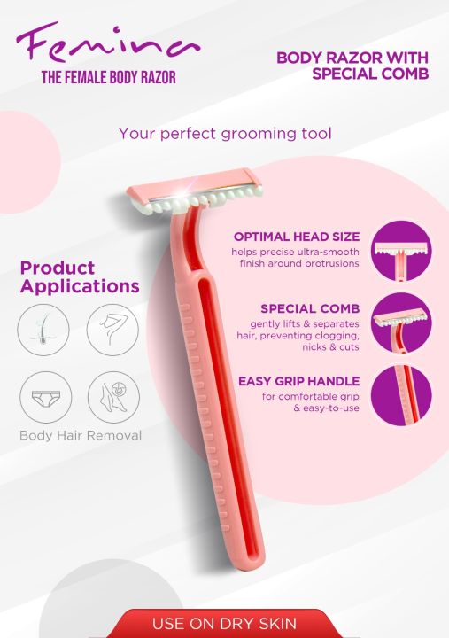 Femina%20Single%20Blade%20Disposable%20Body%20Razor%20For%20Women%201s%20Pouch%20-%20Image%204
