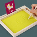 PinShang Sand Tray With Pen 36 Cards Toddler Wooden Sand Tray Toys Write Letters And Numbers Starter Educational Toys Gifts For Kids. 