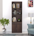 HAQ FURNITURE Engineered Wood Bookshelf Cabinet Book Rack Organizer with Shelves for Décor Display, Drawer and 2 Doors Cabinet Floor Standing for Home. 