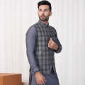 V&S Men’s Waistcoat – BLACK CHECK (ART265). 