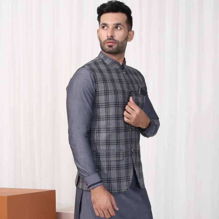 V&S%20Men%E2%80%99s%20Waistcoat%20%E2%80%93%20BLACK%20CHECK%20(ART265)%20-%20Image%202
