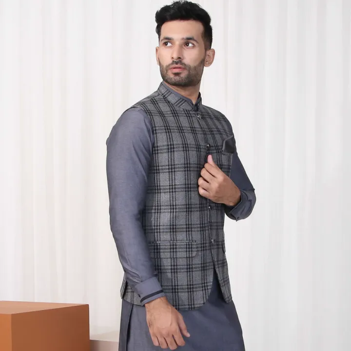 V&S%20Men%E2%80%99s%20Waistcoat%20%E2%80%93%20BLACK%20CHECK%20(ART265)%20-%20Image%202