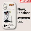 JIUMOO For iPhone X iPhone Xs Case Fashion Simple Boy Thin New Design Leather Soft Back Cover Camera Protect Cases Shockproof Casing. 