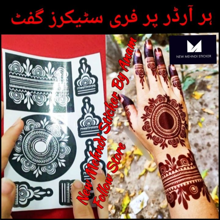Mehandi sticker stencils, Mehndi design, Mehndi sticker, henna tattoo stickers