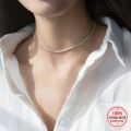 rustdais enuine 925 Sterling Siler emperament Sweet Choker azzling C Short elace For Women Jewelry ift S1869. 