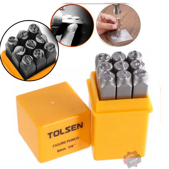 Tolsen 9PCS Steel Number Punch Stamp Set (6mm) 25097