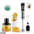 New Hand Blender Set 4-in-1 Multifunctional Heavy-Duty 800w Powerful Copper Motor, Coffee Beater Single & Double Speed Stainless Steel Immersion Blender - Egg beater and Milk Frother - Meat Chopper 600ml -Juicer Machine - Electric Grinder - Food Processor. 