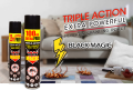Pack of 12 Black Magic Triple Action Flying & Crawling Insect Killer 325 ml Mosquito Repellent Spray. 