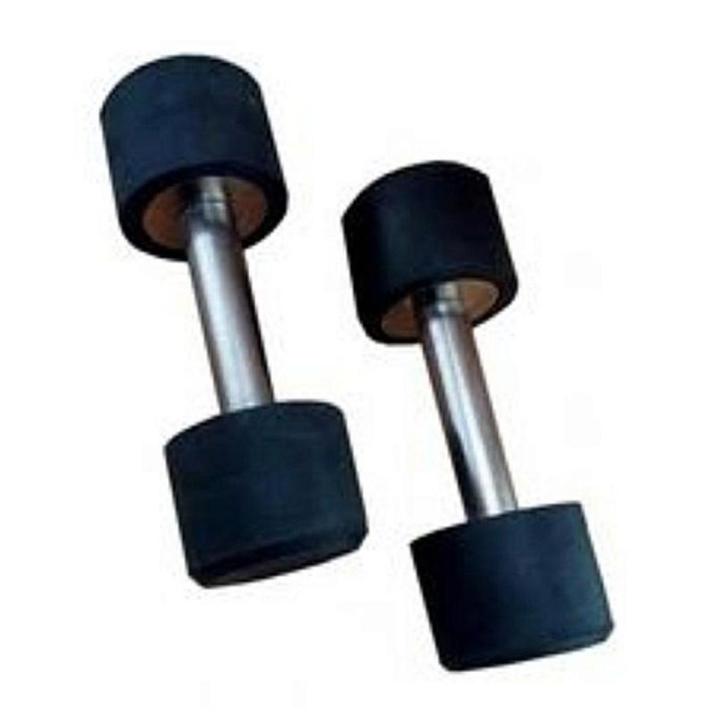 Pair Of Rubber Coated Dumbbells - 8KG - Black