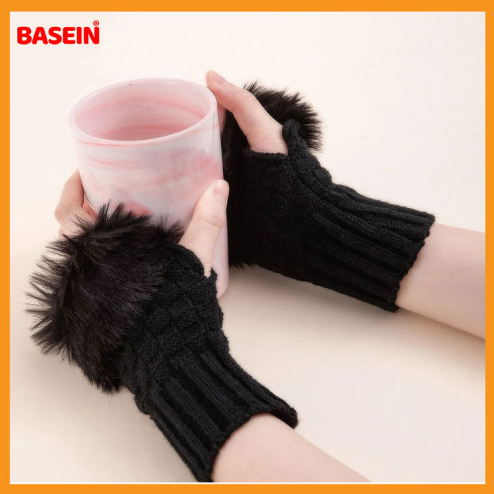 Winter Gloves,Knitted Half Finger Gloves,Fingerless Typing Gloves, Fashion Women Hand Wrist,Knitted Arm Warmers,Stretchy Knitted Mittens for Girls Women