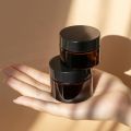 Empty Premium China Amber Glass Jar 30ml – TYPE III with Black Glossy Cap & PP Liner. 