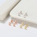 ORSA JEWELS 925 Sterling Silver Romantic 6 MM Heart Earring 14K Gold Plated for Women Earrings Gold Jewelry Birthday Gift APE43. 