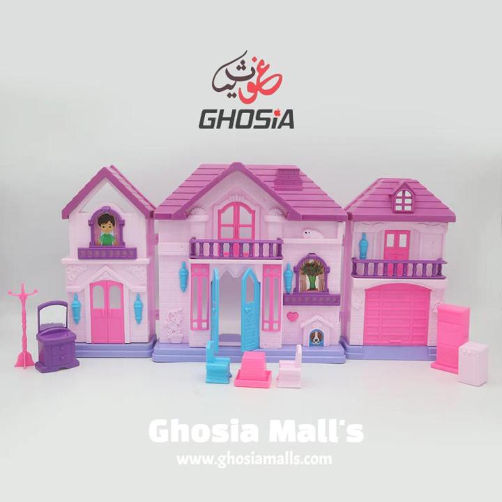 Barbie Doll Mini Villa Set Fancy Style Dollhouse For Girls With Cute Little Colorful Accessories-High Quality Colorful Barbie Princess Theme Dollhouse Play Set-20832
