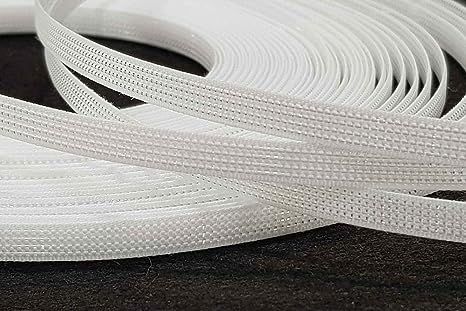 50 Yard White Polyester Boning for Sewingx6mm, White, Through Low Density Boning for Wedding Dress, Nursing Caps, Corset, Bridal Gowns, Party Gowns, Lingerie, Swimwear, Hats and Handbags