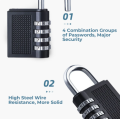 4 Digit Password Combination Lock for Suitcase, Locker, Drawe - Resettable Combination Code Padlock for Total Security. 