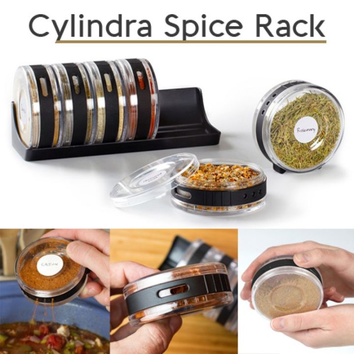 6 pcs Spice Rack Masala Jar Seasoning Cans Kitchen Cylindra Spice Rack Condiment Bottles