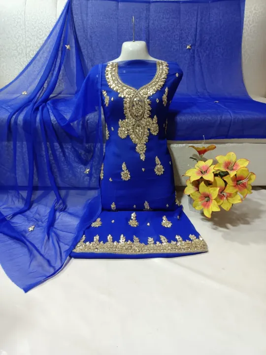 Handmade%20Embroidered%20Gotta%20Stones%20Dabka%20work%20%202%20Pieces%20(Shirt%20&%20Dupatta%20)%20Soft%20Chiffon%20Unstitched%20Beautiful%20Dress%20Collection%202022%20-%20Image%202