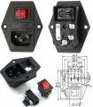 MSK AC 110-220V Power Socket + Fuse Holder + Rocker Switch. 