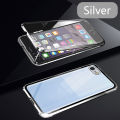 Biruiqu For iPhone 7 / iPhone 8 Magnetic Absorption Case Metal Frame Shockproof Double Sided Tempered Glass Magnetic Case Cover. 