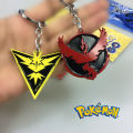 Pokemon Animation Game Articuno Zapdos Moltres Logo Plating Alloy Key Chain Bag Key Ring Pendant Accessories Birthday Gifts. 