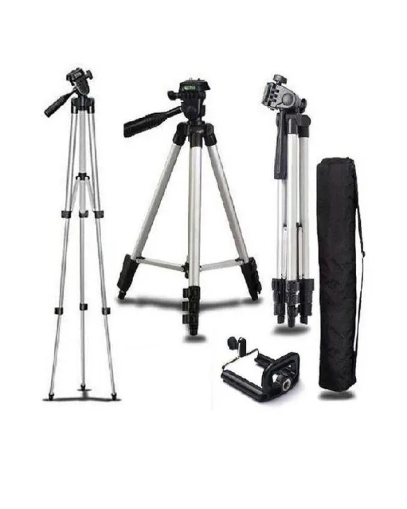 TikTok%203110%20-%20Tripod%20Stand%20For%20Camera%20And%20Mobile%20-%20Black%20&%20Silver%20-%20Image%206