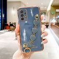 For Samsung Galaxy A53 5G Back Cover + 3D Love Heart Wristband Fashion Bracelet Ultra Thin Shiny Plating Bumper Phone Case Soft TPU Silicone Shockproof Protective Cases. 