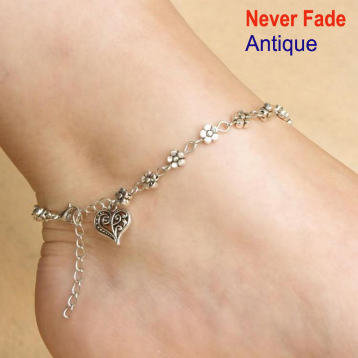 Antique%20Heart%20Anklet%20Payal%20for%20Girls%20and%20women%20Simple%20Silver%20Foot%20Bracelet%20Never%20Fade%20-%20Image%208