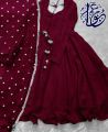 Stylish Long Frock for Women with Fancy Dupatta 3-Piece - Party Wear Frocks for Women. 
