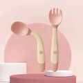 Good Quality Baby Silicon Spoons and Forks Set for Self-Feeding, Silicone Bendable Handle, Easy Grip Heat-Resistant, Self-feeding Flatware Sets for Kids. 