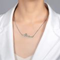 Custom Name Necklace, Sterling Silver Personalized Name Necklace Crown Necklace Jewelry Gift for Women, Girls. 