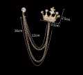 Crown Brooch For Men For Shirt Jacket Coat Wedding Party Jewellery Gift. 