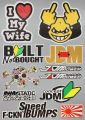 Premium Quality Custom Sticker Big Sheet For Car & Bike Embossed Style I LOVE MY WIFE. 
