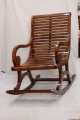 WOODEN GOLD- Big Size Rocking Chair- Relaxer Chair Solid Shesham Wood-Premium Quality-Relax Bamboo Wooden Rocking Chair for Home Living Room and Outdoor. 