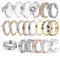 JZ18 with Logo Sparkling Heart Rings Angel Wings Decorated Stars Princess Pattern Stripes Angel Rings. 