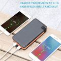 A ADDTOP Solar Charger Power Bank - 25000mAh Portable Solar Phone Charger with 4 Solar Panels & Dual 2.1A USB A Outputs External Battery Pack for Phones Tablets Outdoor Camping Black & Orange. 