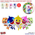 Yellow Baby Sharkk Shape Foil Balloon Decoration Cartoon Foil Balon For Baby Boy & Baby Girl Birthday Decoration Pre School Kids Born Day Celebration Helium Baloon Reusable Balloon For Birthday Parties Decor Cartoon Fish Party Supplies. 